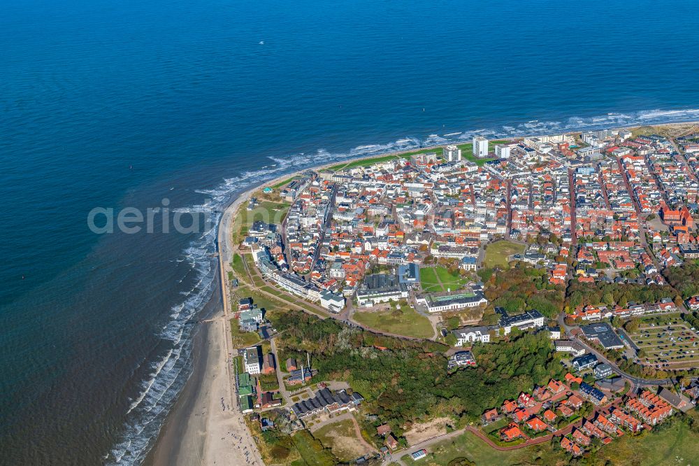 Aerial photograph Norderney - View on village Norderney on Island Norderney in the state Lower Saxony