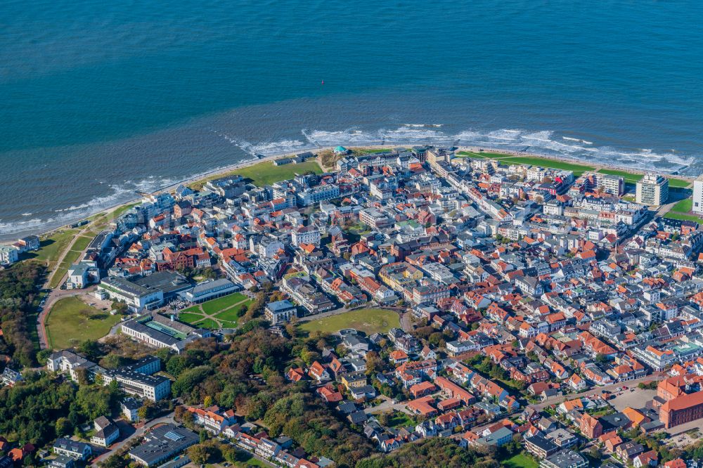 Aerial photograph Norderney - View on village Norderney on Island Norderney in the state Lower Saxony