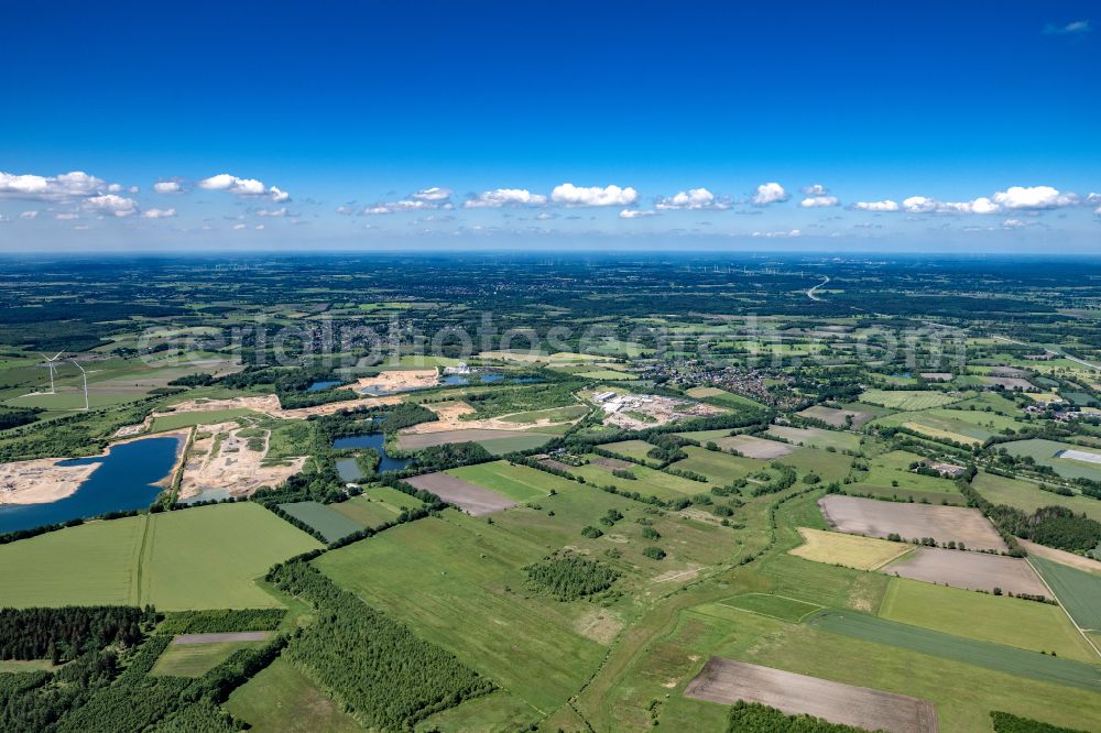 Aerial image Nützen - Town View of the streets and houses of the residential areas in Nuetzen in the state Schleswig-Holstein, Germany