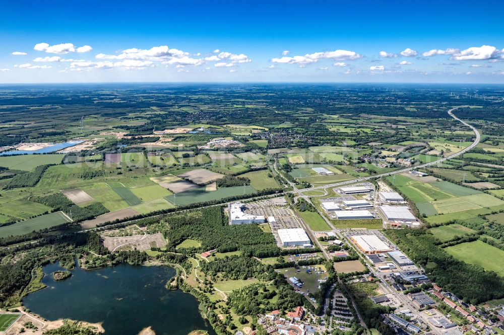 Aerial photograph Nützen - Town View of the streets and houses of the residential areas in Nuetzen in the state Schleswig-Holstein, Germany