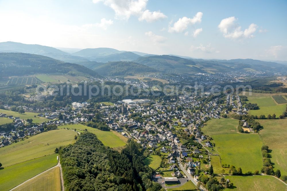 Nuttlar from above - Town View of the streets and houses of the residential areas in Nuttlar in the state North Rhine-Westphalia, Germany