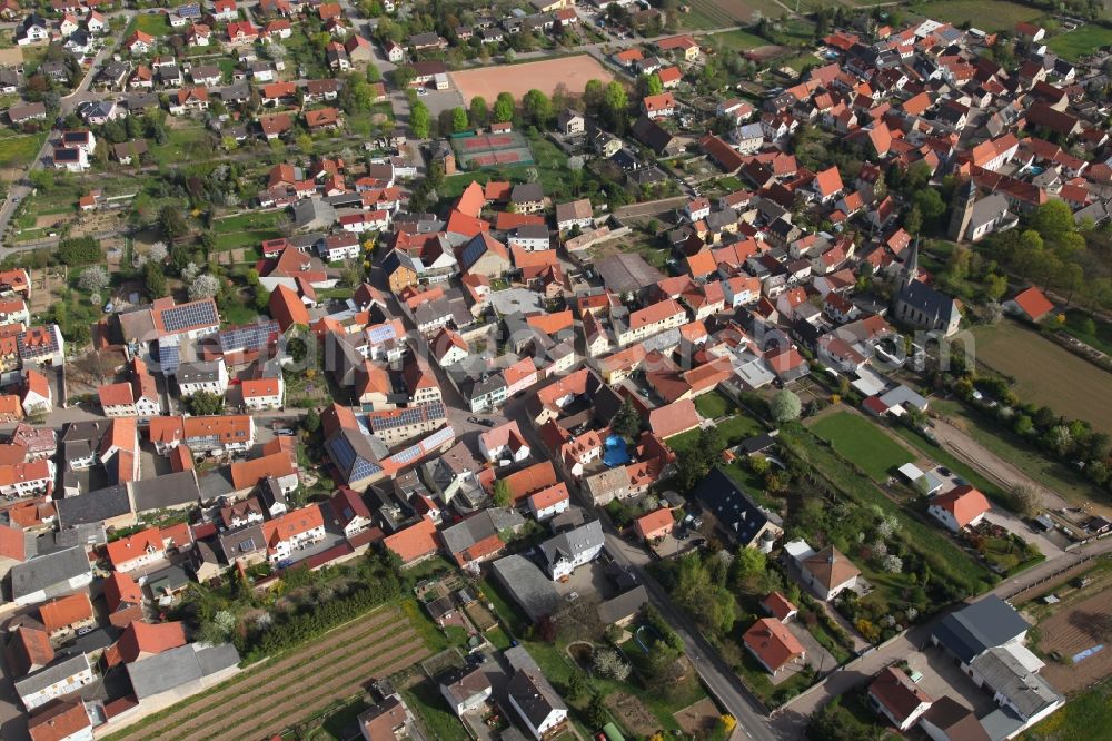 Ober-Flörsheim from above - Local view of Ober-Flörsheim in the state of Rhineland-Palatinate