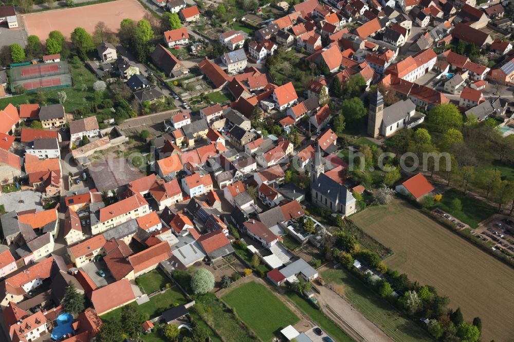 Ober-Flörsheim from the bird's eye view: Local view of Ober-Flörsheim in the state of Rhineland-Palatinate