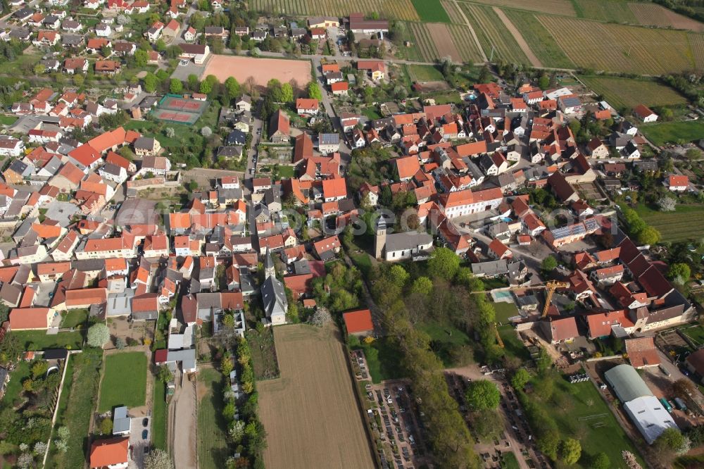 Aerial image Ober-Flörsheim - Local view of Ober-Flörsheim in the state of Rhineland-Palatinate