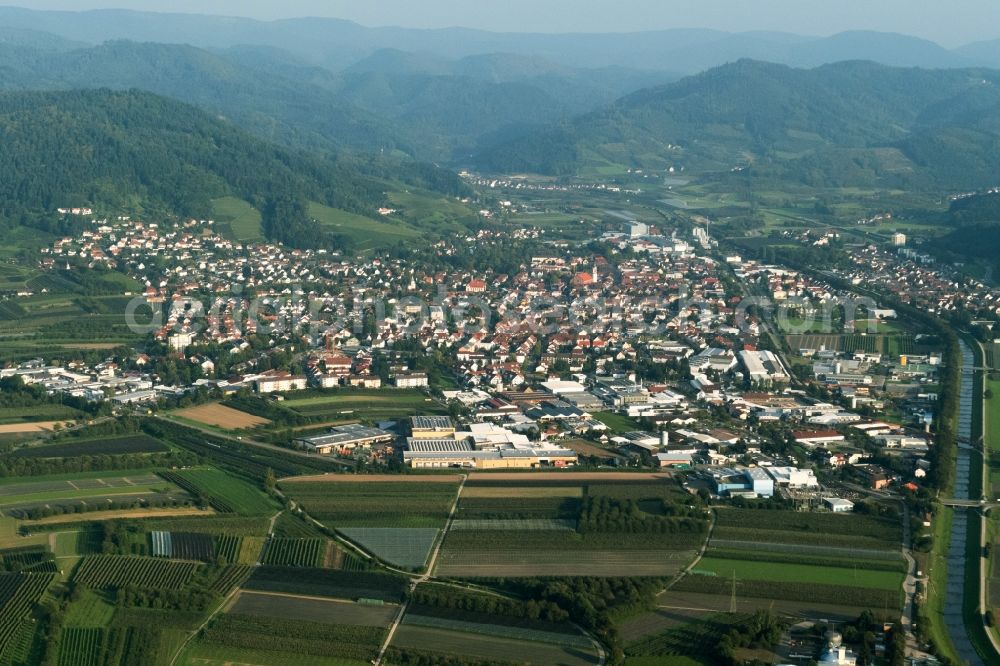 Aerial photograph Oberkirch - Town View of the streets and houses of the residential areas in Oberkirch in the state Baden-Wuerttemberg