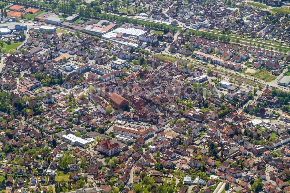 Aerial photograph Oberkirch - Town View of the streets and houses of the residential areas in Oberkirch in the state Baden-Wurttemberg, Germany