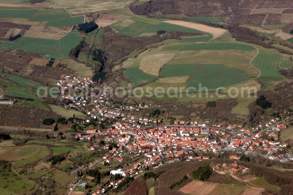 Aerial photograph Obermoschel - Townscape of Obermoschel in the state of Rhineland-Palatinate