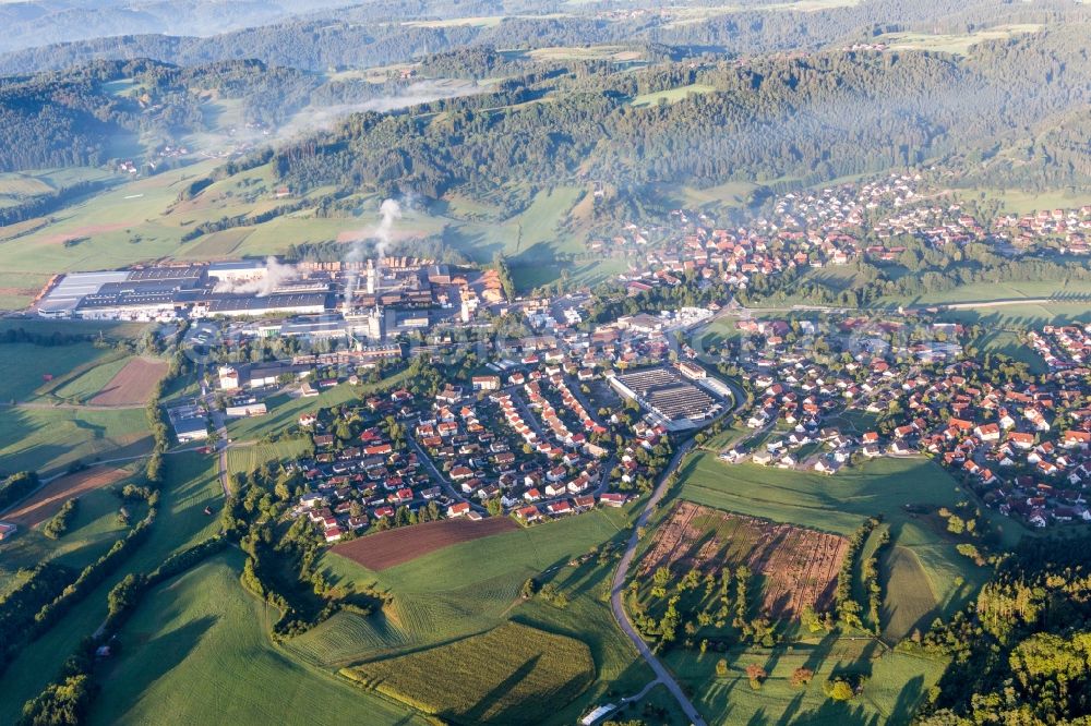 Oberrot from the bird's eye view: Town View of the streets and houses of the residential areas in Oberrot in the state Baden-Wuerttemberg, Germany