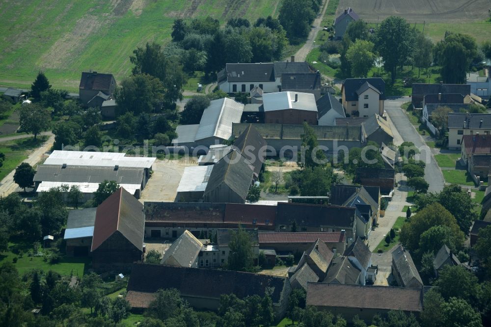 Aerial image Ochelmitz - View of Ochelmitz in the state of Saxony. The village is characterised by agricultural estates and farms and is surrounded by fields