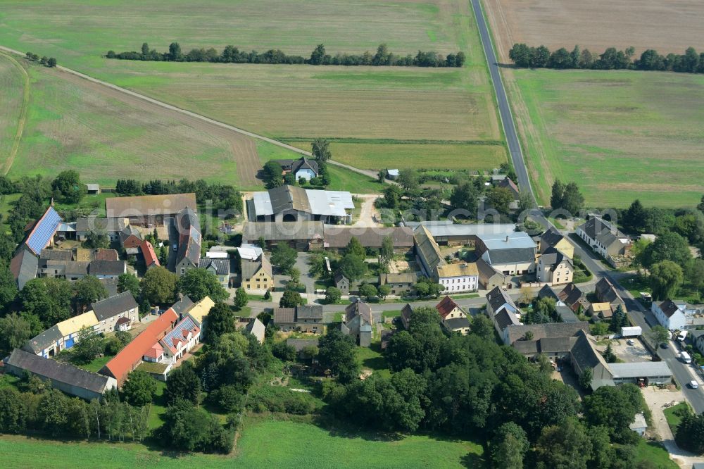 Aerial photograph Jesewitz - View of Ochelmitz in the state of Saxony. The village is characterised by agricultural estates and farms and is surrounded by fields