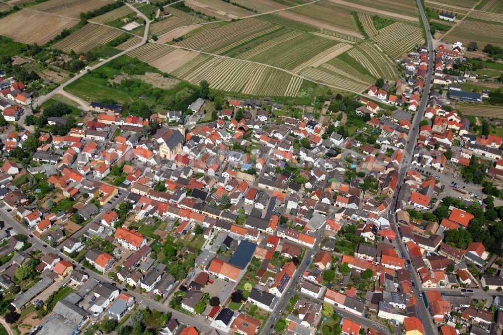 Ockenheim from the bird's eye view: Local view of Ockenheim in the state of Rhineland-Palatinate