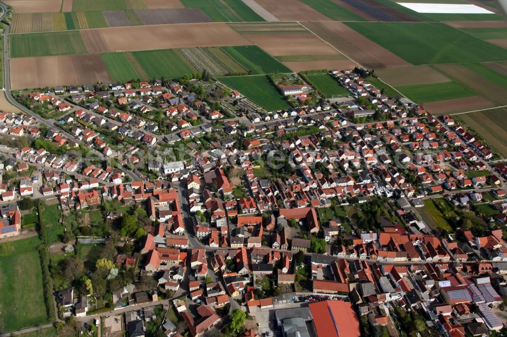 Offstein from the bird's eye view: Townscape Offstein im Wonnegau in the state of Rhineland-Palatinate