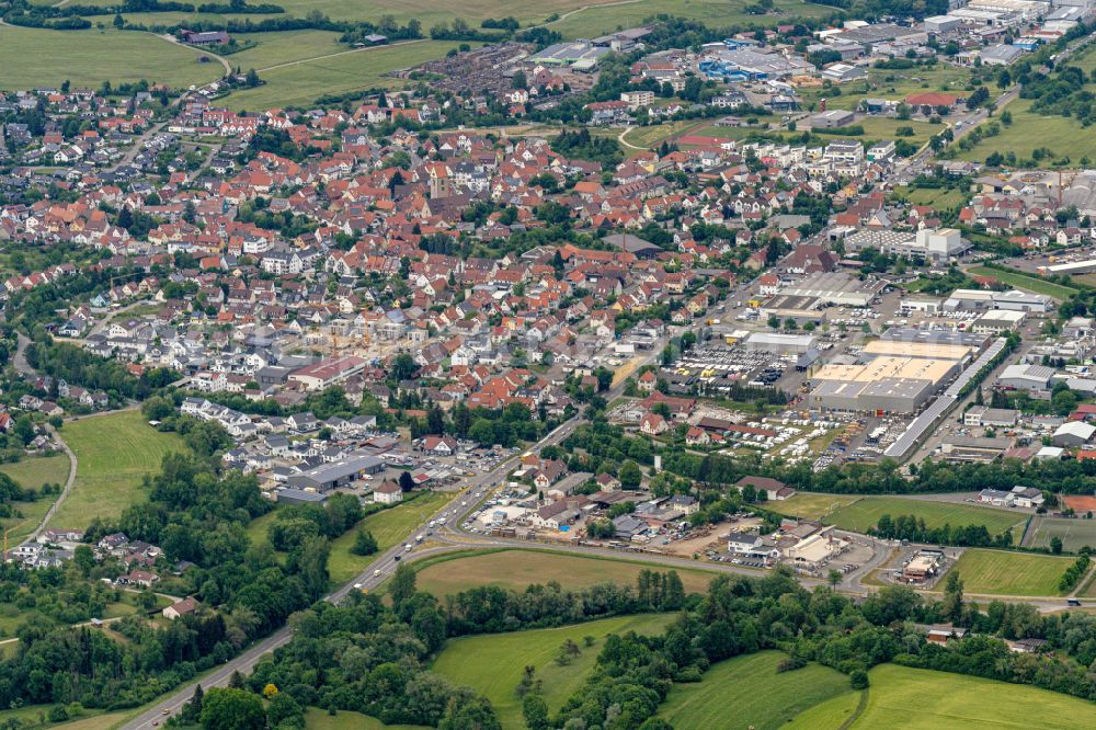 Aerial photograph Ofterdingen - Town View of the streets and houses of the residential areas in Ofterdingen in the state Baden-Wuerttemberg, Germany