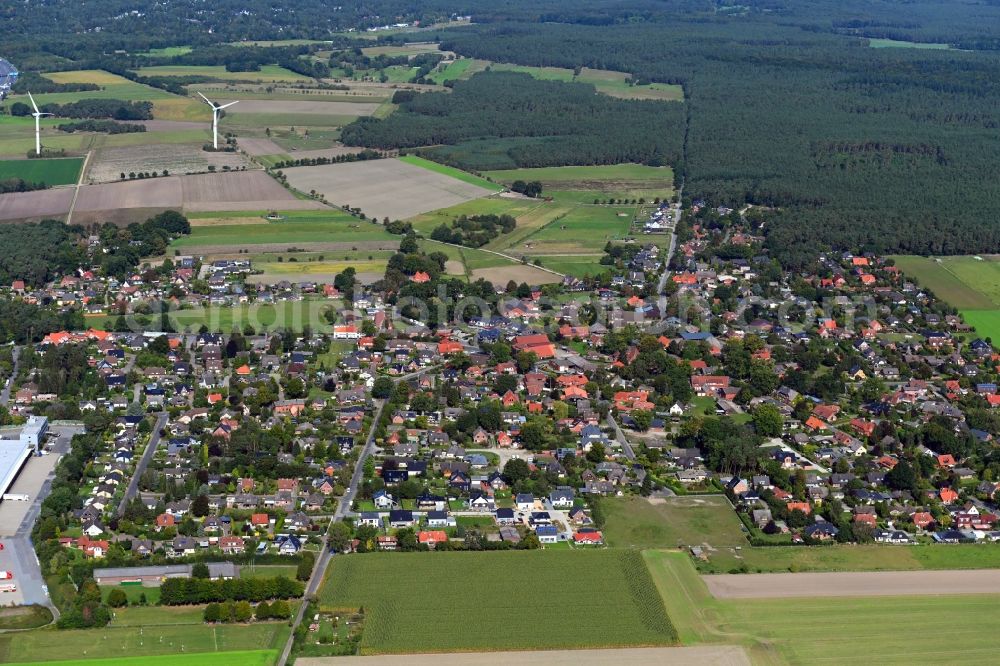 Aerial image Ohlendorf - Town View of the streets and houses of the residential areas in Ohlendorf in the state Lower Saxony, Germany