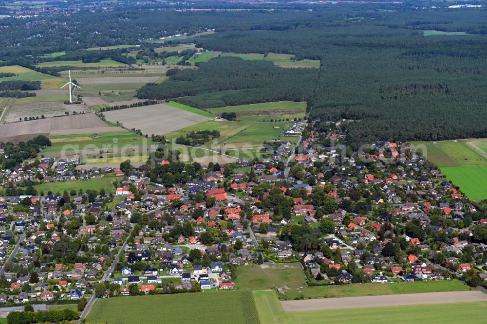 Ohlendorf from above - Town View of the streets and houses of the residential areas in Ohlendorf in the state Lower Saxony, Germany