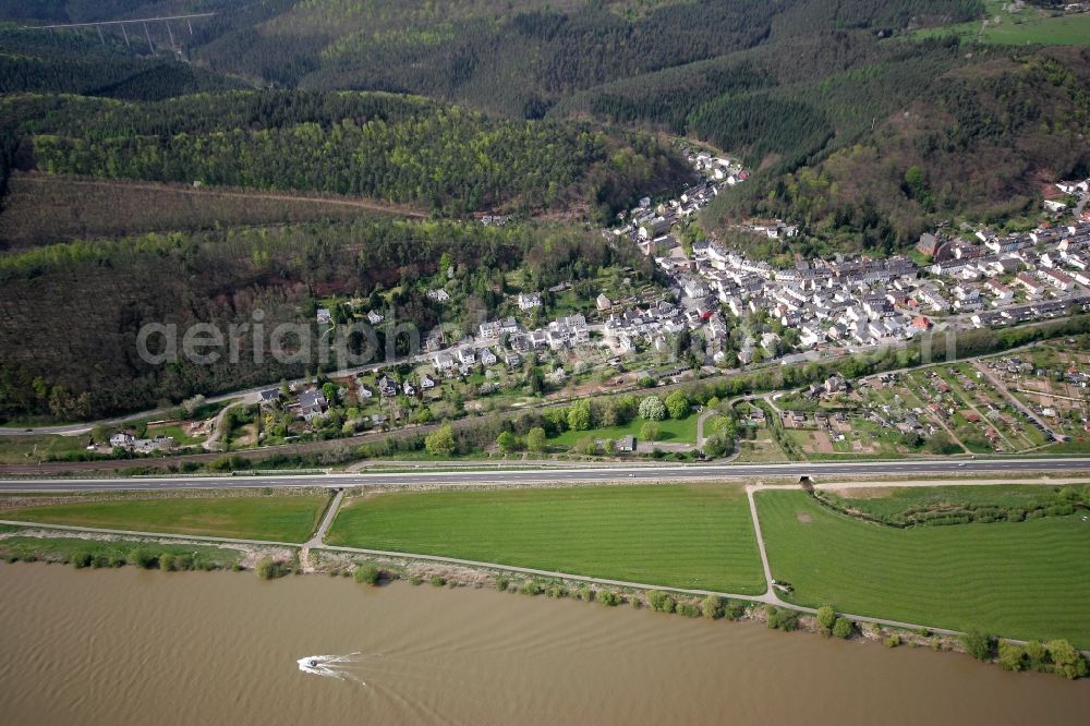 Trier from above - View of the district of Biewer in Trier in the state of Rhineland-Palatinate. Ehrang is located amidst hills and forest on the left shore of the river Mosel. Biewer is located in the North of Trier on the federal road 53