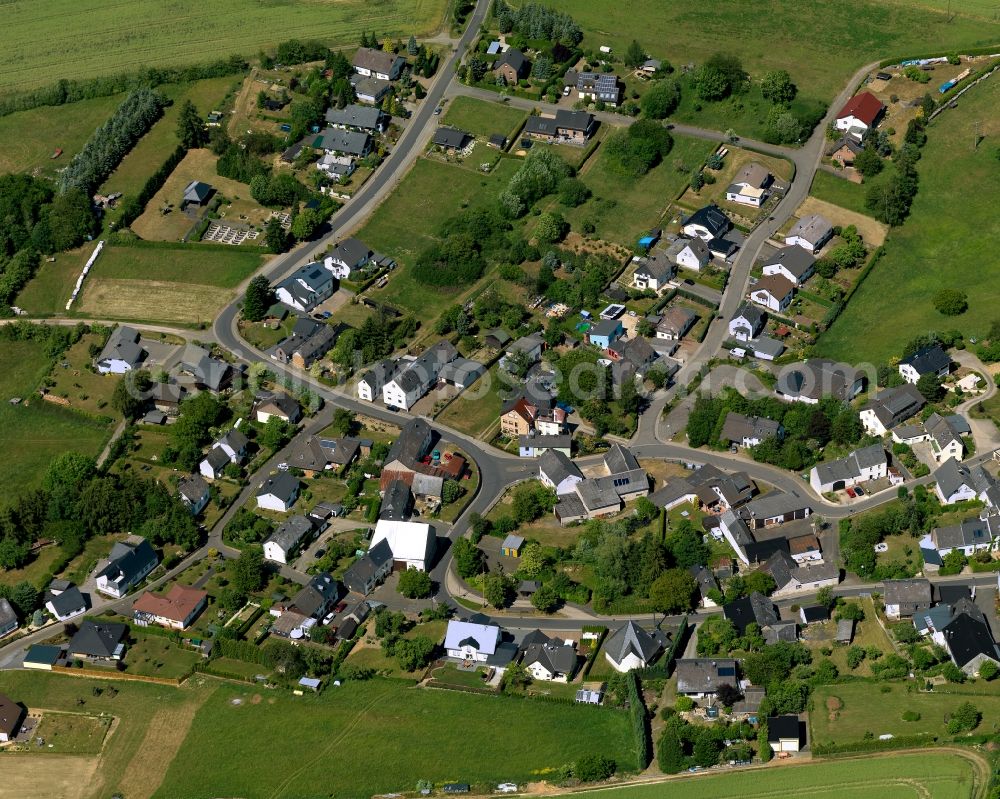 Eppenberg from the bird's eye view: View of Eppenberg in the state of Rhineland-Palatinate. The borough and municipiality is located in the county district of Cochem-Zell in the Eifel region. It is surrounded by agricultural land, meadows and forest