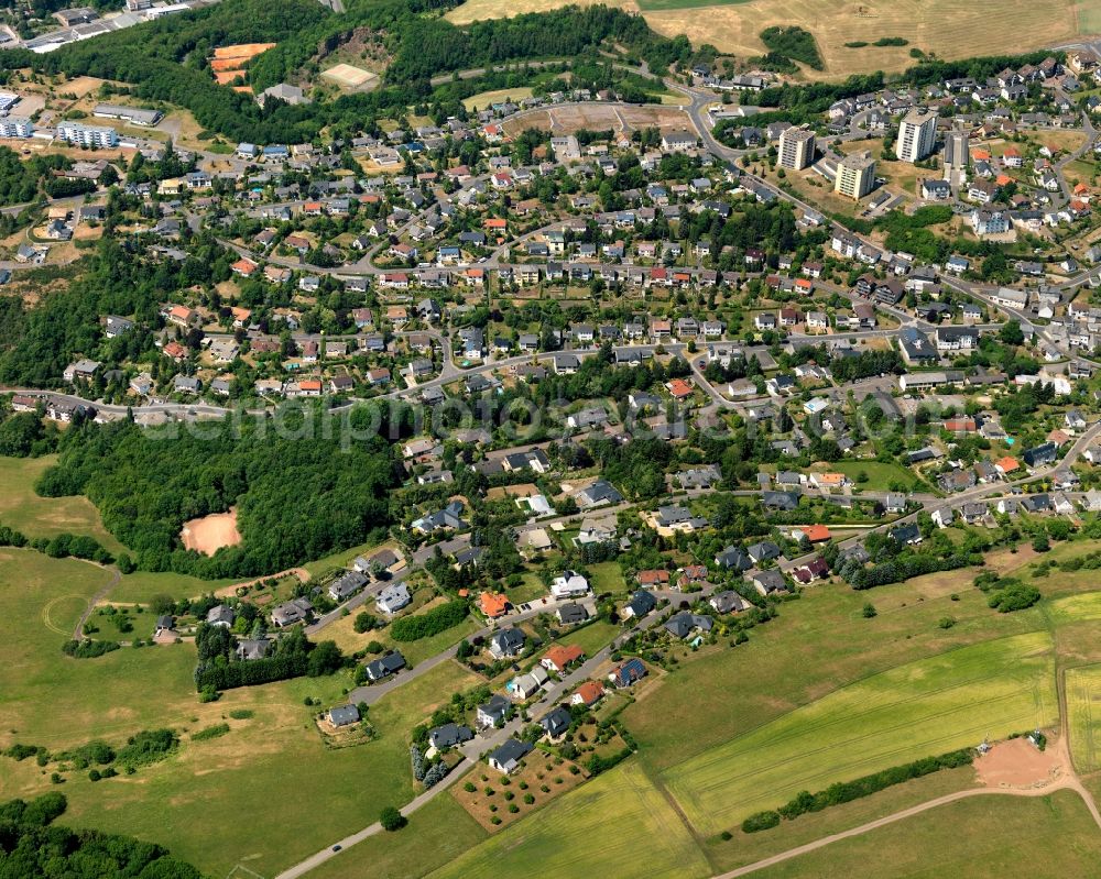 Göttschied from above - Local view of the local church Goettschied in Rhineland-Palatinate