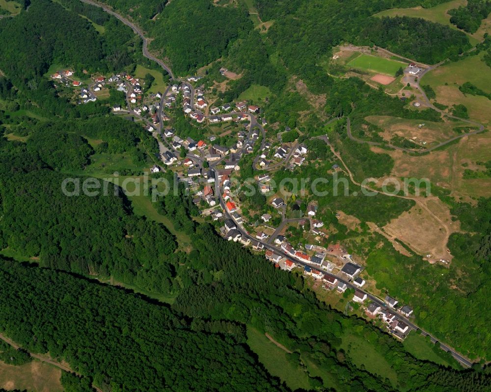 Hintertiefenbach from above - Local view of the local church Hintertiefenbach in Rhineland-Palatinate