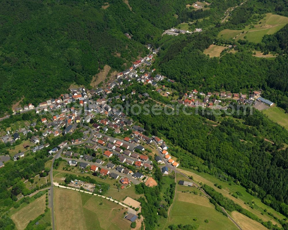 Kirchenbollenbach from above - Local view of the local church Kirchenbollenbach in Rhineland-Palatinate