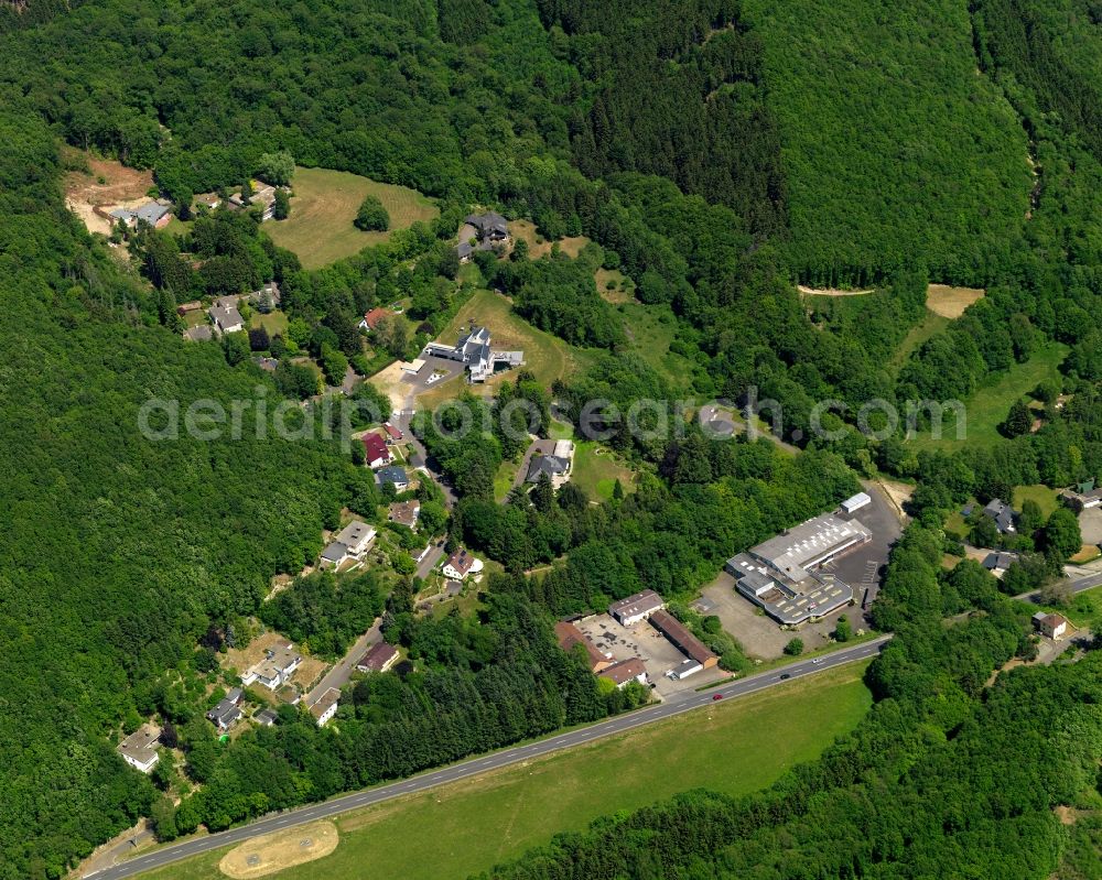 Kirschweiler from the bird's eye view: Local view of the local church Kirschweiler in Rhineland-Palatinate. Here, the district - On the Lueh