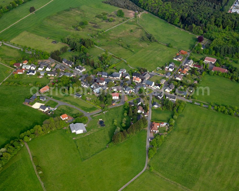 Linden from the bird's eye view: View of Linden in the state of Rhineland-Palatinate. The borough and municipiality Linden is located in the county district of Westerwaldkreis and surrounded by fields, meadows and forest. It is known as the site of the spring of the river Wied