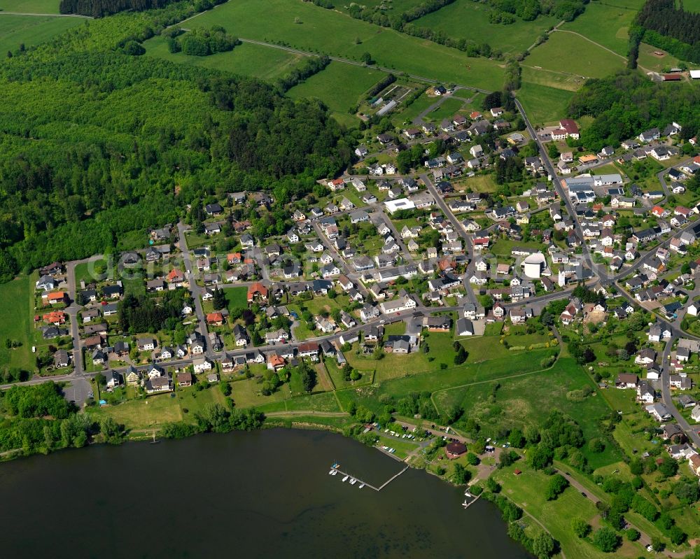 Aerial image Pottum - View of the borough of Pottum in the state of Rhineland-Palatinate. The borough is located in the county district and region of Westerwald. The official tourist resort is surrounded by fields and meadows. It sits on the Northern shore of lake Wiesensee