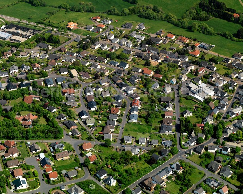 Aerial image Seck - View of the borough of Seck in the state of Rhineland-Palatinate. The borough is located in the county district and region of Westerwald. The residential village is surrounded by fields and meadows