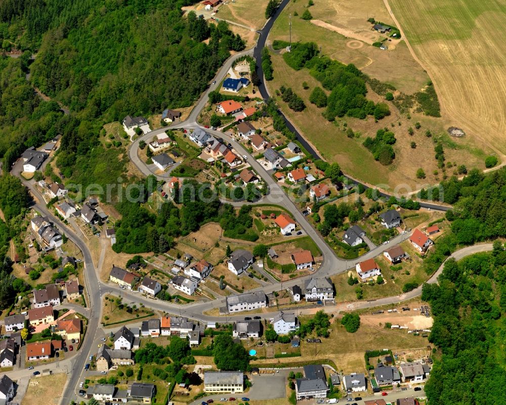 Sonnenberg-Winnenberg from the bird's eye view: View of Sonnenberg-Winnenberg in the state of Rhineland-Palatinate. Sonnenberg-Winnenberg is a borough and municipiality in the county district of Birkenfeld. The village is surrounded by hills, fields and woods and consists of several hamlets and residential areas. It sits in the valley of the river Nahe