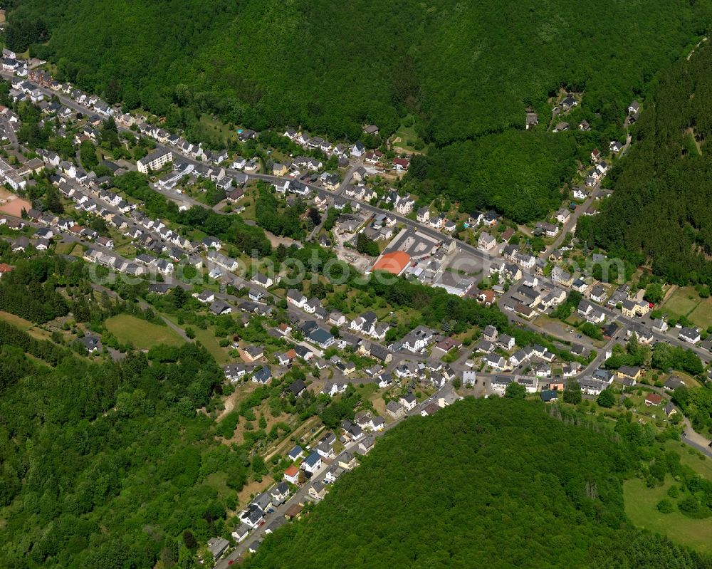 Tiefenstein from above - Local view of the local church Tiefenstein in Rhineland-Palatinate