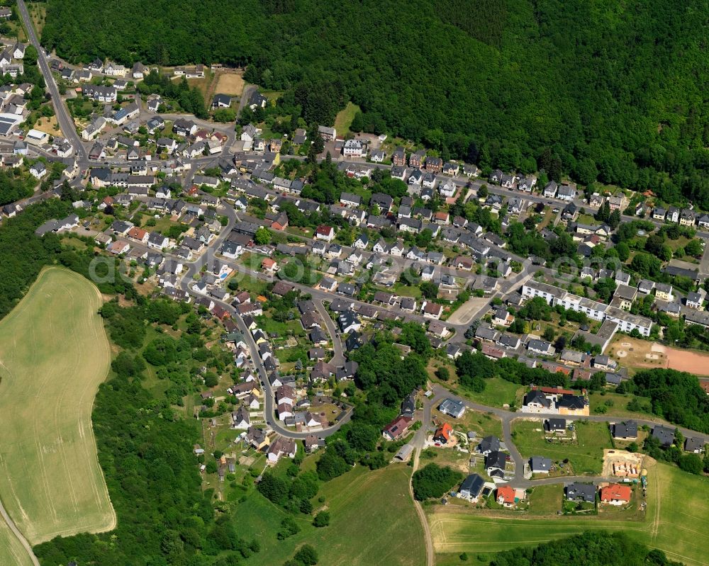 Aerial image Tiefenstein - Local view of the local church Tiefenstein in Rhineland-Palatinate