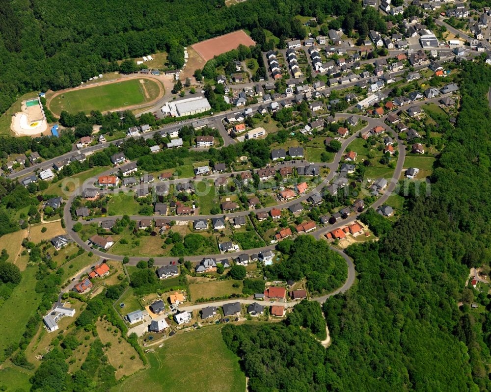 Aerial image Tiefenstein - Local view of the local church Tiefenstein in Rhineland-Palatinate