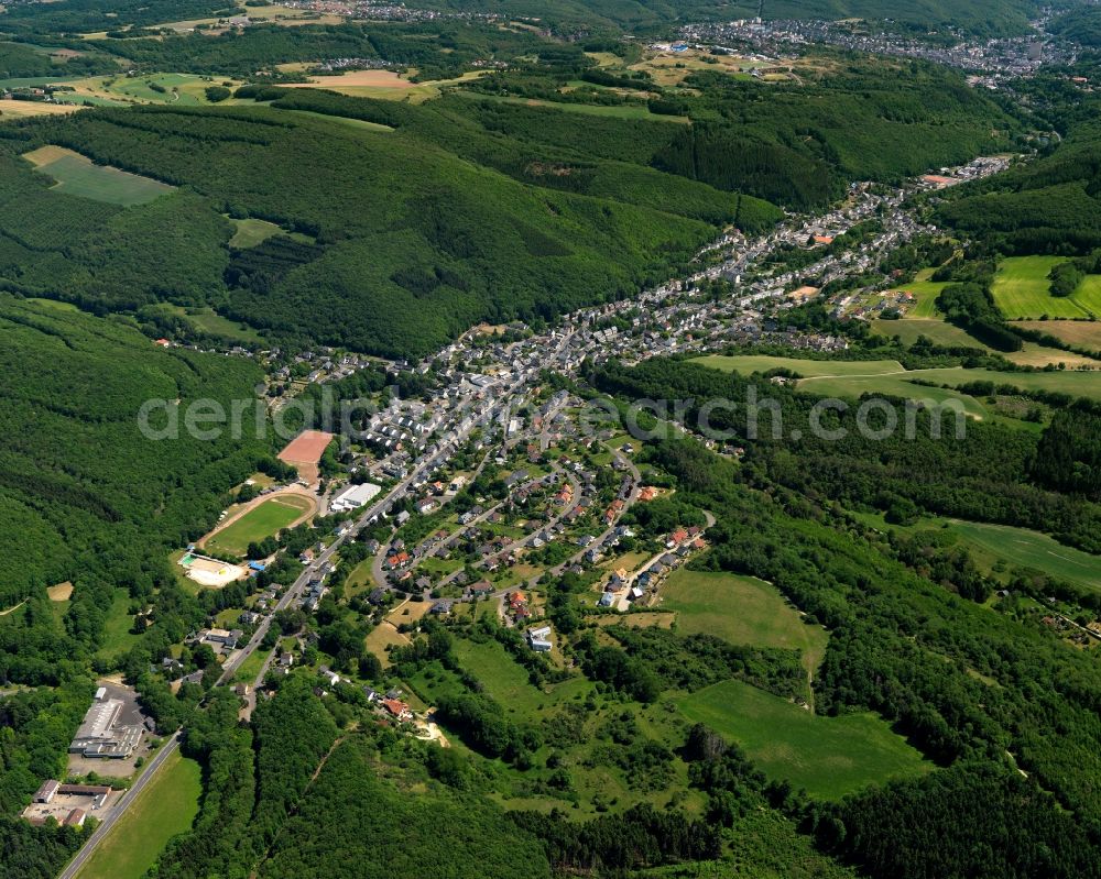 Aerial image Tiefenstein - Local view of the local church Tiefenstein in Rhineland-Palatinate