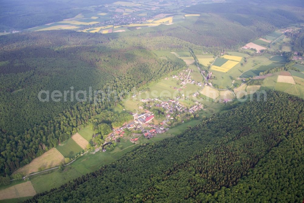 Aerial image Bodenfelde - Town View of the streets and houses of the residential areas in the district Amelith in Bodenfelde in the state Lower Saxony