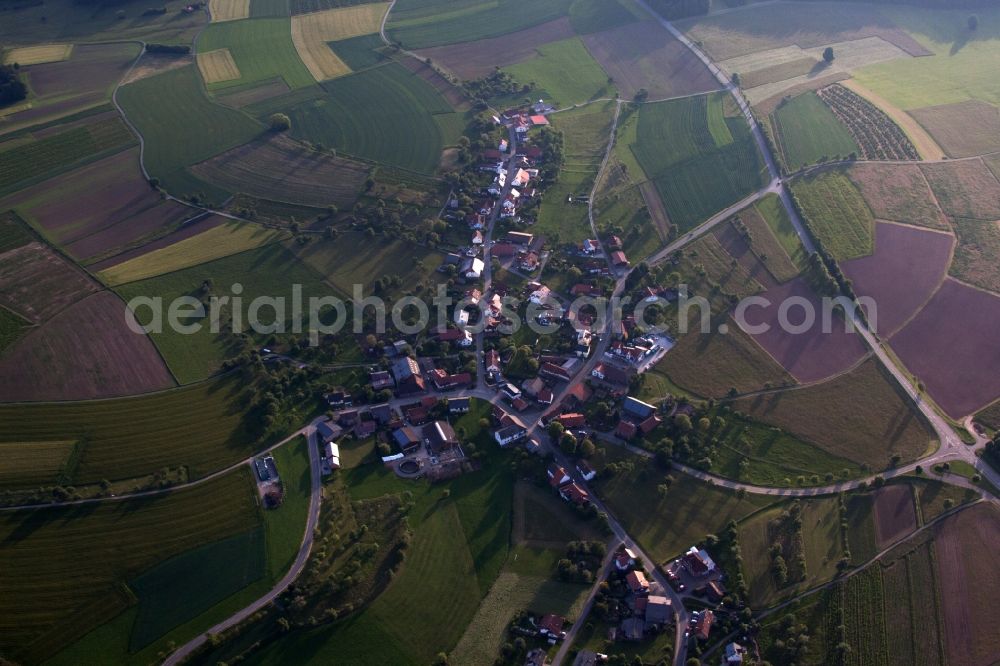 Aerial image Limbach - Town View of the streets and houses of the residential areas in the district Balsbach in Limbach in the state Baden-Wuerttemberg