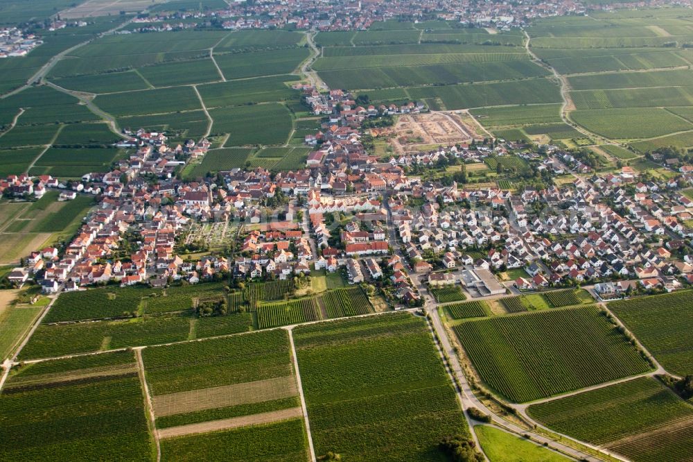 Neustadt an der Weinstraße from above - Town View of the streets and houses of the residential areas in the district Diedesfeld in Neustadt an der Weinstrasse in the state Rhineland-Palatinate