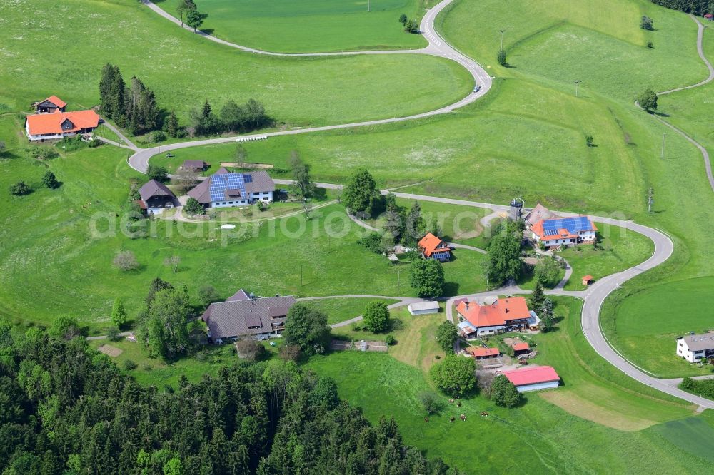 Aerial image Herrischried - Town view of the streets and houses of the rural district Atdorf in Herrischried in the state Baden-Wurttemberg, Germany