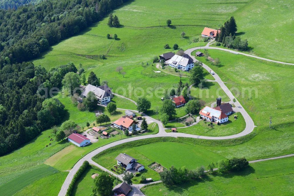 Herrischried from the bird's eye view: Town view of the streets and houses of the rural district Atdorf in Herrischried in the state Baden-Wurttemberg, Germany