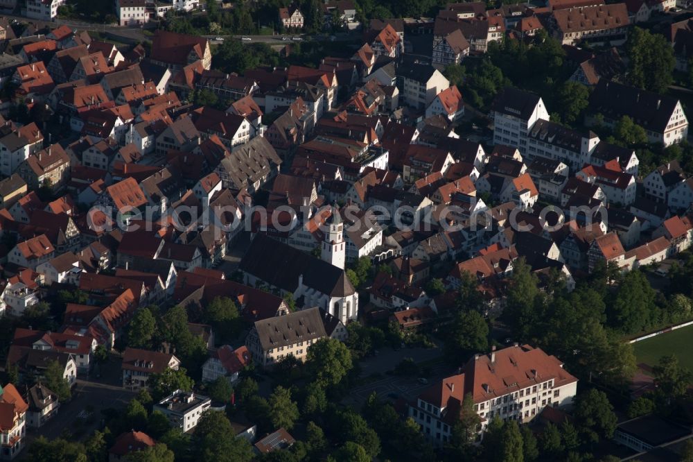 Blaubeuren from the bird's eye view: Town View of the streets and houses of the residential areas in the district Gerhausen in Blaubeuren in the state Baden-Wuerttemberg