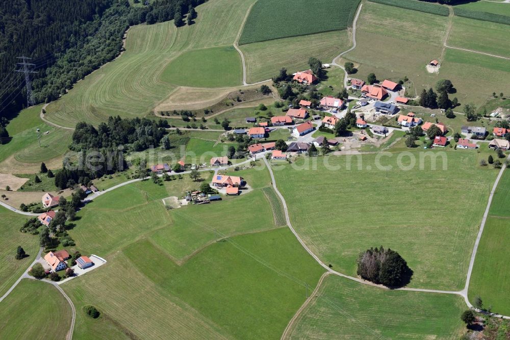 Rickenbach from the bird's eye view: View of the streets and houses of the residential areas in the district Glashuetten in Rickenbach in the state Baden-Wurttemberg, Germany