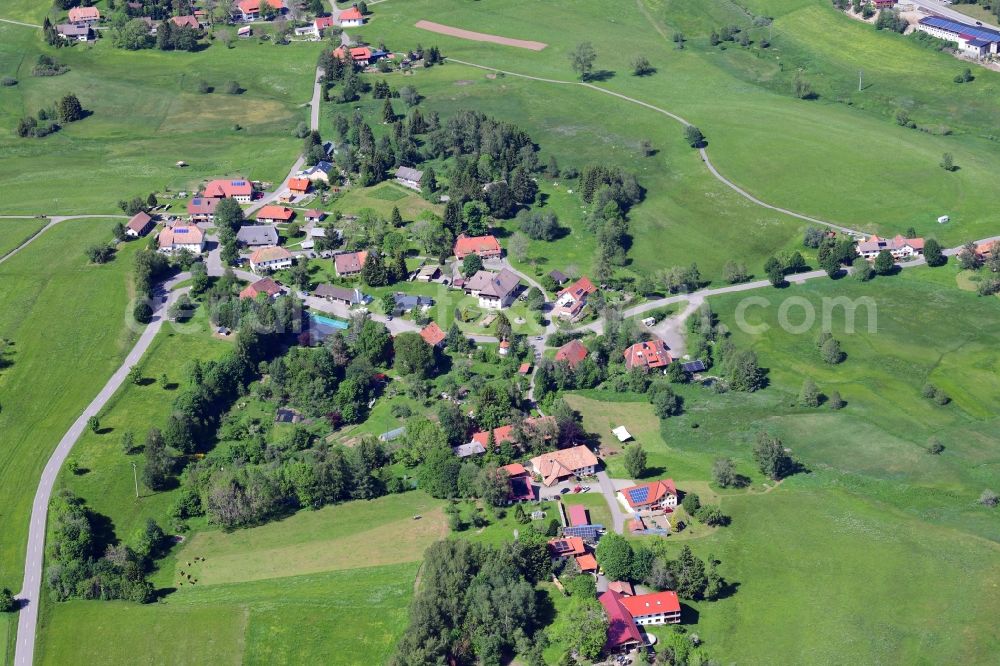 Aerial photograph Herrischried - Town view of the streets and houses in the district Grossherrischwand in Herrischried in the Black Forest in the state Baden-Wurttemberg, Germany