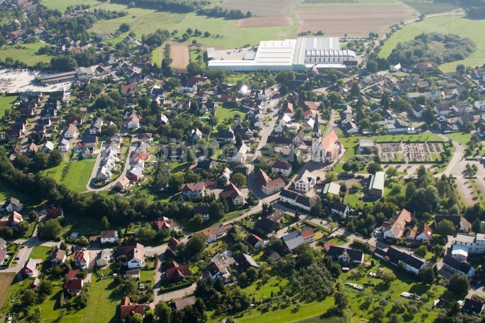 Aerial photograph Achern - Town View of the streets and houses of the residential areas in the district Grossweier in Achern in the state Baden-Wuerttemberg