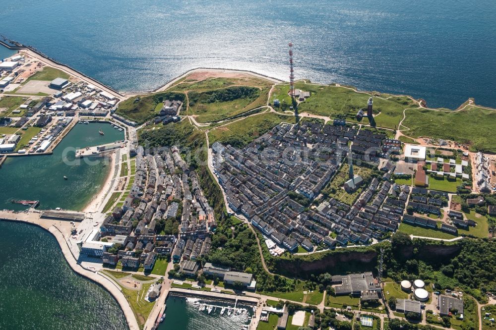 Helgoland from above - Town View of the streets and houses of the residential areas in the district Hamburg Metropolitan Area in Helgoland in the state Schleswig-Holstein