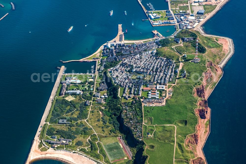 Aerial image Helgoland - Town View of the streets and houses of the residential areas in the district Hamburg Metropolitan Area in Helgoland in the state Schleswig-Holstein