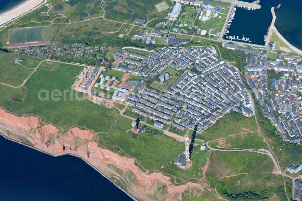 Helgoland from above - Town View of the streets and houses of the residential areas in the district Hamburg Metropolitan Area in Helgoland in the state Schleswig-Holstein