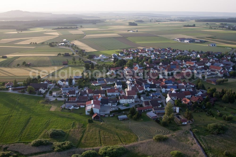 Alleshausen from above - Town View of the streets and houses of the residential areas in the district Kappel in Alleshausen in the state Baden-Wuerttemberg