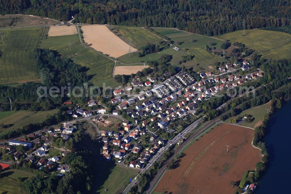 Rheinfelden (Baden) from above - Town view of the streets and houses of the residential areas in the district Karsau in Rheinfelden (Baden) in the state Baden-Wuerttemberg