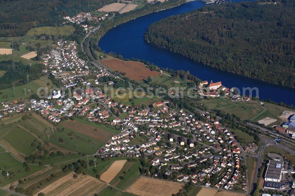 Aerial photograph Rheinfelden (Baden) - Town view of the streets and houses of the residential areas in the district Karsau in Rheinfelden (Baden) in the state Baden-Wuerttemberg