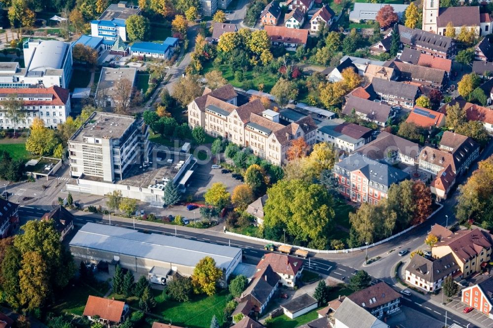 Aerial photograph Kehl - Town View of the streets and houses of the residential areas in the district Kork in Kehl in the state Baden-Wuerttemberg, Germany