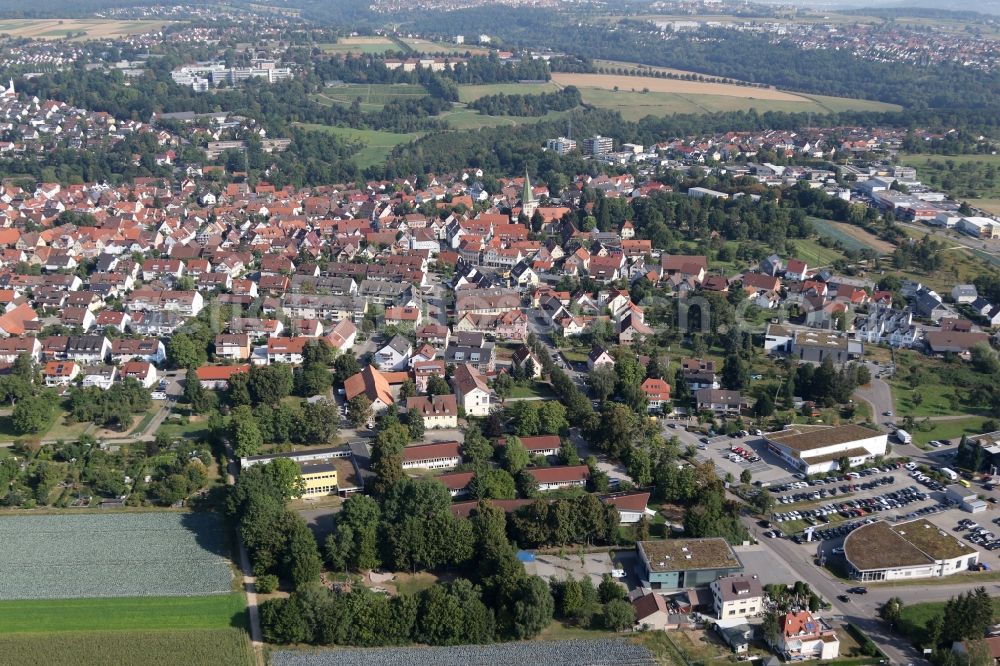 Aerial image Stuttgart - Town View of the streets and houses of the residential areas in the district Plieningen in Stuttgart in the state Baden-Wuerttemberg